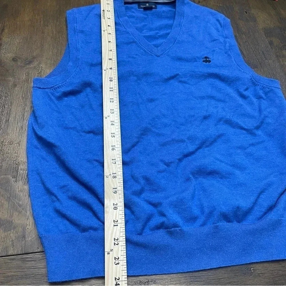 Men’s cobalt blue Brooks Brothers supima cotton sweater vest. Large. - Picture 6 of 8